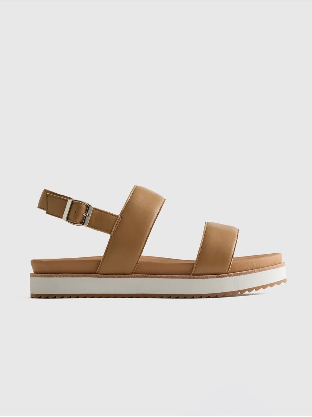 Quince Italian Leather Platform Sandal Color: Cashew